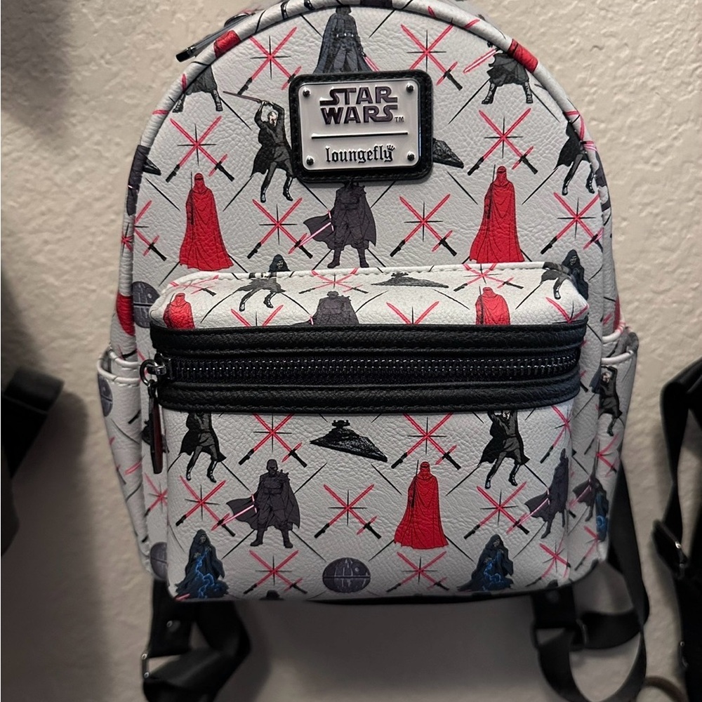 Loungefly Star Wars Kids Backpack - Gray, Red, and Black